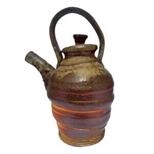 Wood Fired Studio Art Pottery Artist Marked Teapot